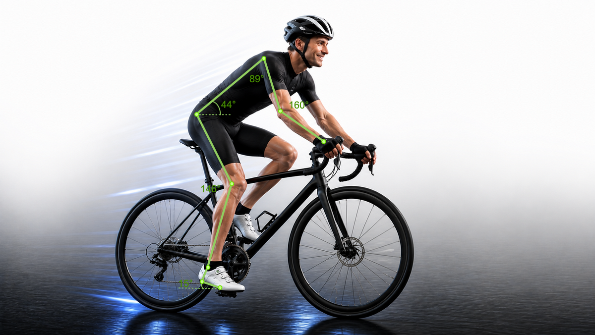 AI-assisted dynamic bike fitting — pedaling angle measurements